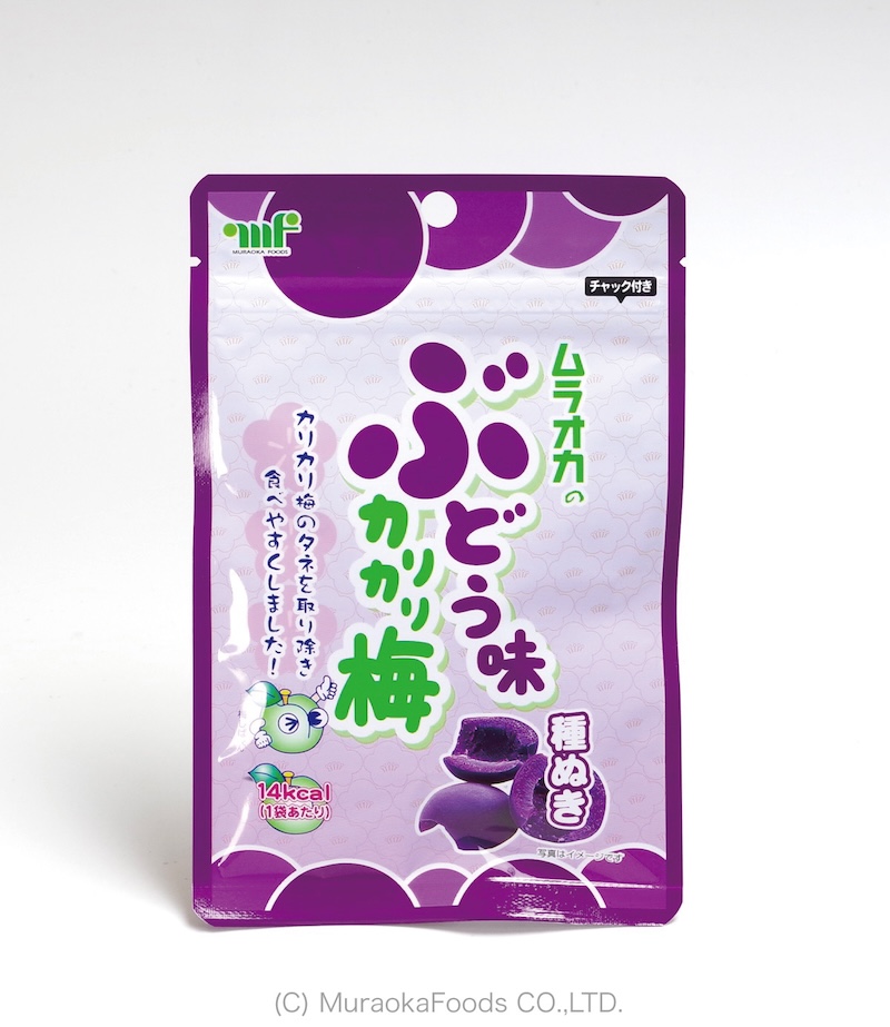 ぶどう味カリカリ梅 種なし 30g